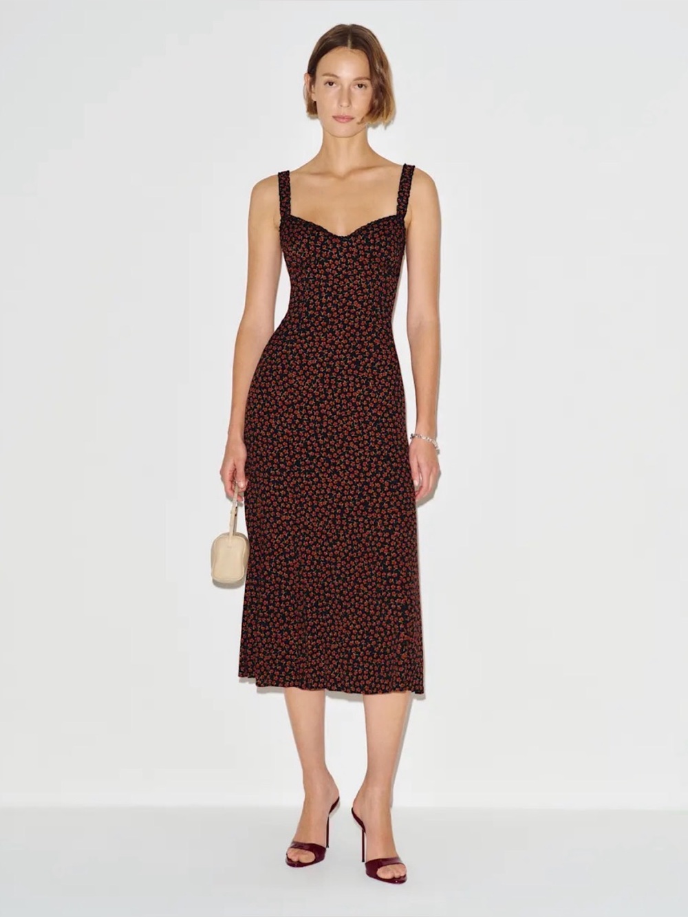 Reformation Tully Dress Black - Size 8